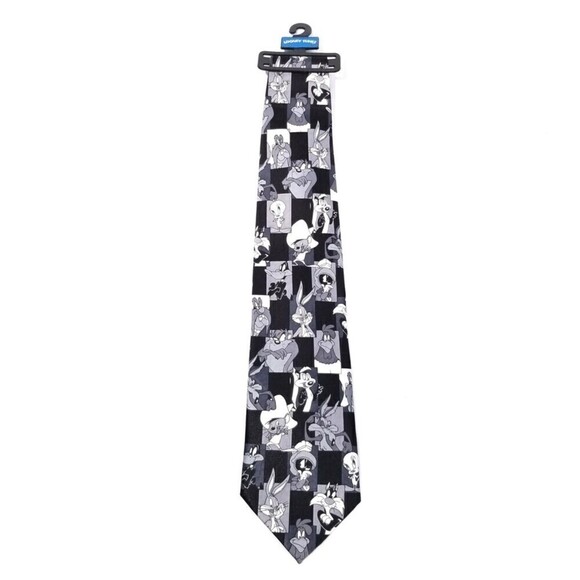 VTG NWT Looney Tunes Monochrome Neck Tie - Picture 1 of 6